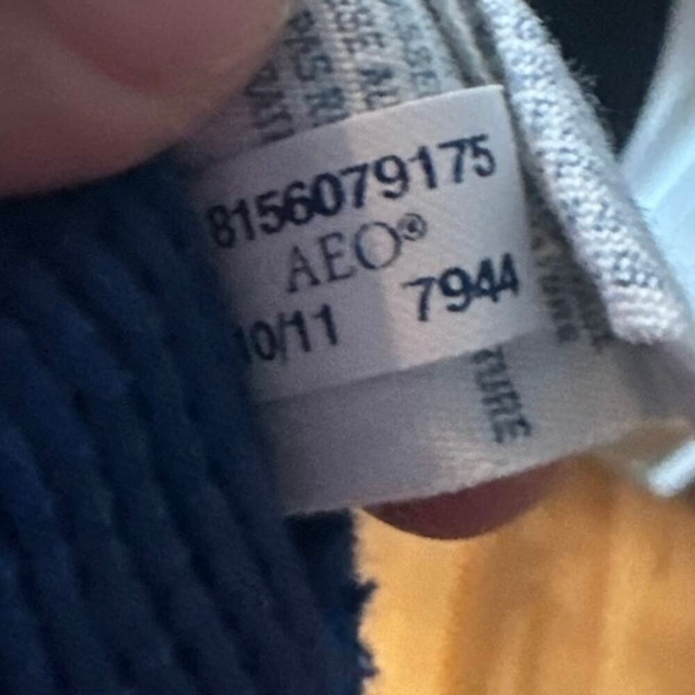 American Eagle Blue Waffle Knit Thermal Shirt Men’s L - Picture 2 of 8